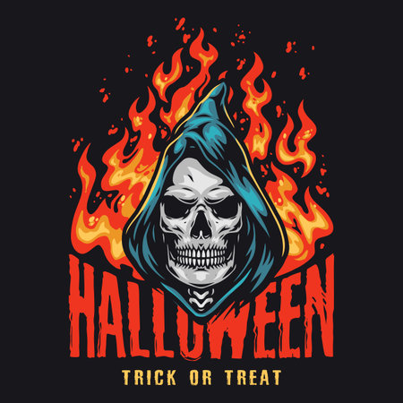 Spooky Halloween flames designsのイラスト素材