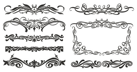 Decorative borders for festive Christmas designsのイラスト素材