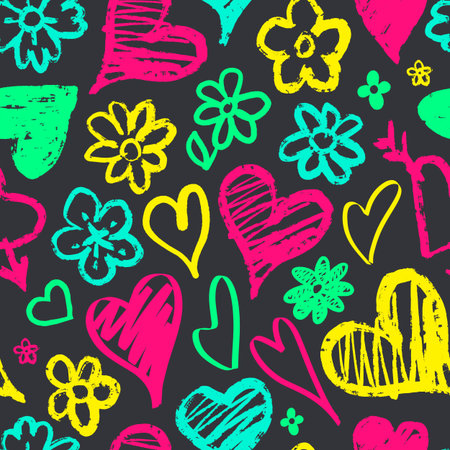 Heart and flower artのイラスト素材