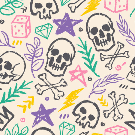 Skull grunge patternのイラスト素材