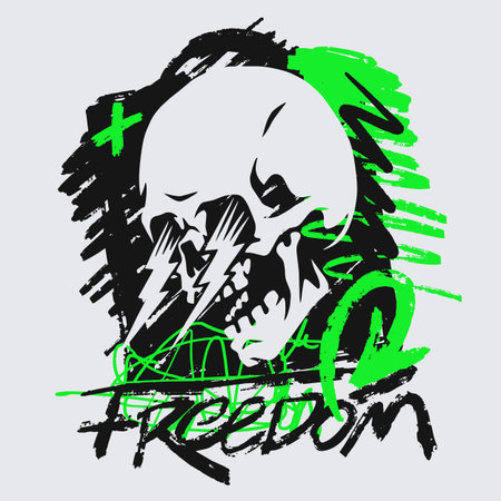 Free grunge skull artのイラスト素材