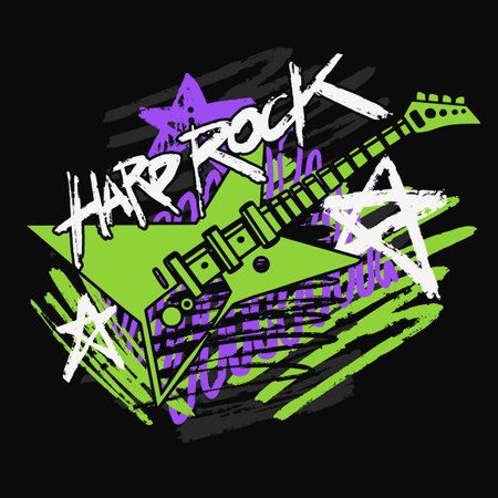 Vibrant grunge guitar designのイラスト素材