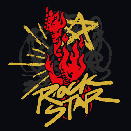 Flaming rock star artのイラスト素材