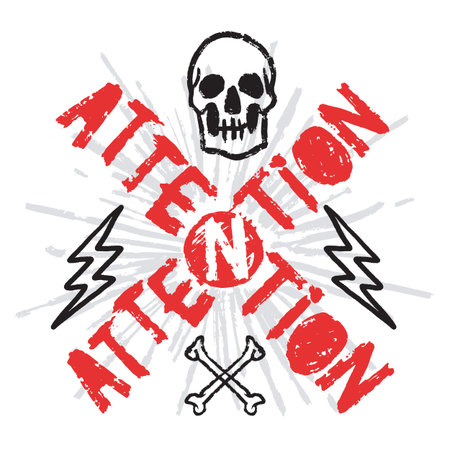 Warning sign with grunge styleのイラスト素材