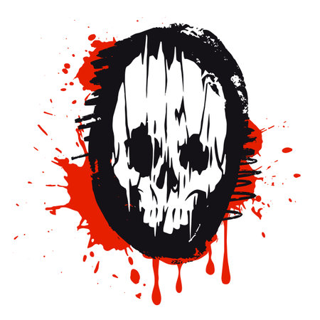 Red splatter skull artのイラスト素材