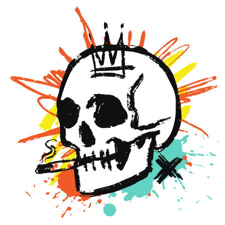 Grunge skull artのイラスト素材