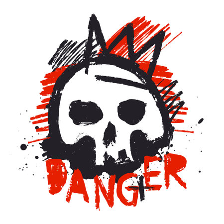 Bold skull warning designのイラスト素材