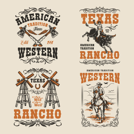Texas cowboy cultureのイラスト素材
