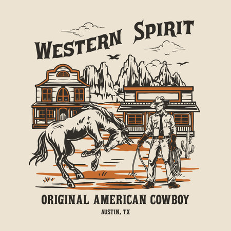 Western spirit in Austin Texasのイラスト素材