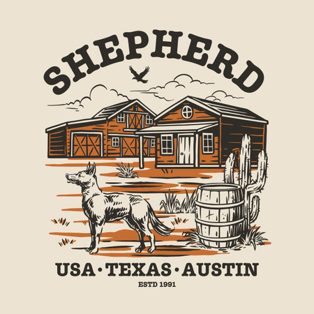 Texas hill country cowboysのイラスト素材