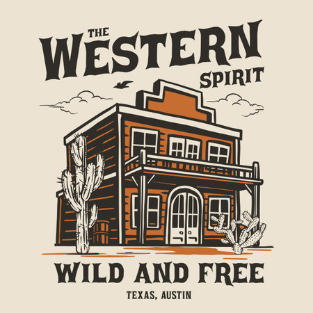 Western spirit in Texas townのイラスト素材