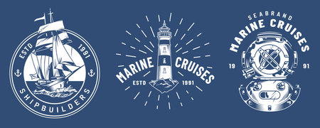 Marine cruise designsのイラスト素材