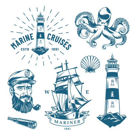 Nautical marine designのイラスト素材