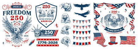 Celebrate 250 years of Americaのイラスト素材