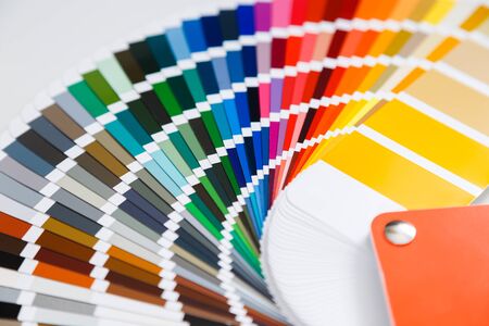 Close-up of color guide catalogの写真素材