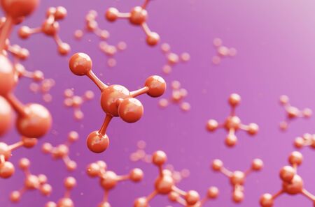 Science background with molecule structure. Molecular structure at the atomic level. 3d illustration.の写真素材