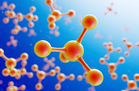 Science background with molecule structure. Abstract medical background. 3d illustration.の写真素材