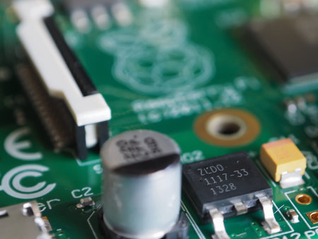 Raspberry Pi 1 model B Close-upの写真素材