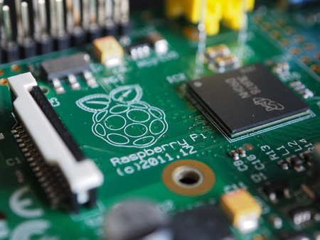 Raspberry Pi 1 model B Close-up Raspberry Pi 1 model B Close-up