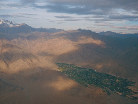 The scenic view of Leh City from aboveの写真素材