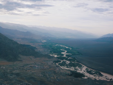 Leh City from aboveの写真素材