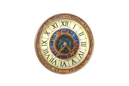 Retro vintage clock, Isolated on a white background