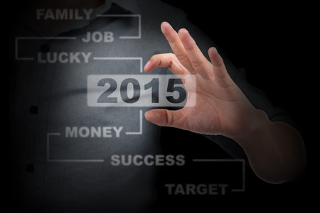 Businessman hand shows success chart concept