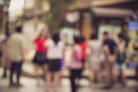 blurred image of market and peopleの写真素材