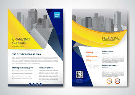 Template vector design for Brochure, AnnualReport, Magazine, Poster, Corporate Presentation, Portfolio, Flyer, infographic, layout modern size A4, Front and back, Easy to use and edit.のイラスト素材