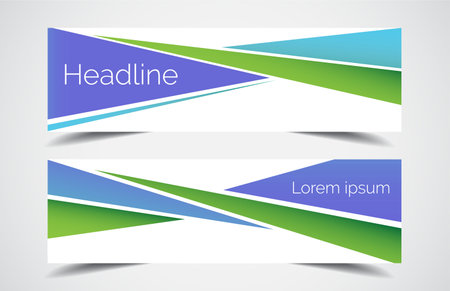 Set of modern design - Vector web banners design background or header templates, horizontal advertising business banner.のイラスト素材