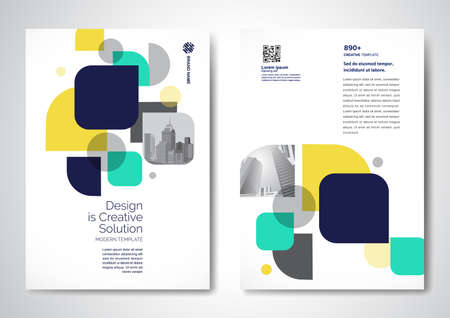 Template vector design for Brochure, AnnualReport, Magazine, Poster, Corporate Presentation, Portfolio, Flyer, infographic, layout modern with colorful size A4, Front and back, Easy to use.のイラスト素材