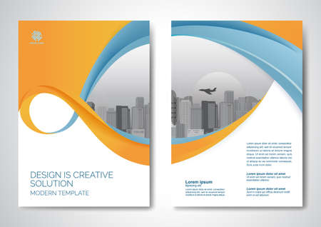 Template vector design for Brochure, AnnualReport, Magazine, Poster, Corporate Presentation, Portfolio, Flyer, infographic, layout modern with size A4, Front and back, Easy to use and edit.のイラスト素材