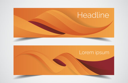 Set of modern design - Vector web banners design background or header templates, horizontal advertising business banner.のイラスト素材