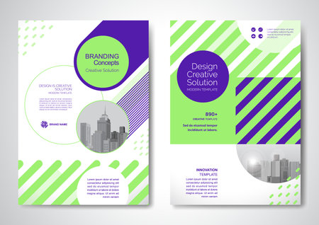Template vector design for Brochure, AnnualReport, Magazine, Poster, Corporate Presentation, Portfolio, Flyer, infographic, layout modern with color size A4, Front and back, Easy tのイラスト素材