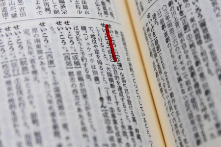 word  Success  on the Japanese dictionaryの写真素材