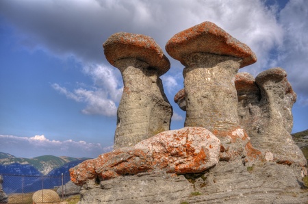stone group named "Babele" in Bucegi, Carpati, Romaniaの写真素材