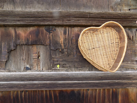 heart with distressed woodの写真素材