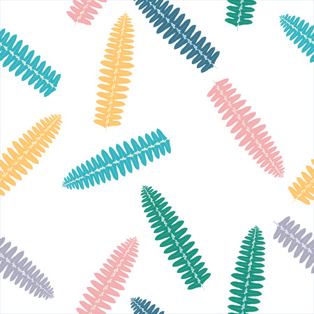 Pattern with colored leaves of a fernのイラスト素材
