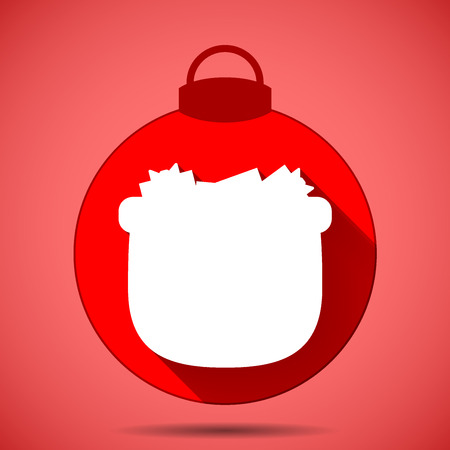 Christmas icon with gift bag on pink backgroundのイラスト素材