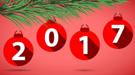 Christmas icon of a silhouette of the digits of the date of the year on a pink backgroundのイラスト素材