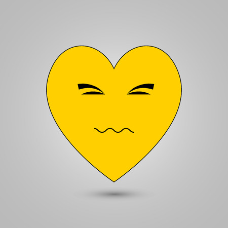 Smiley in heart shape on grey backgroundのイラスト素材