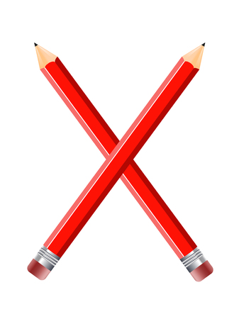 Letter of colored pencils, alphabet on white backgroundのイラスト素材