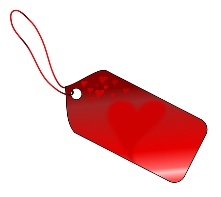 Valentine tag on white backgroundの写真素材