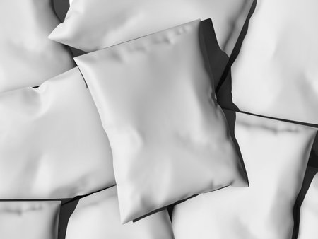 Isolated White Blank Mailer bag Mockup 3D