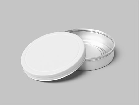 3D Render Blank Round Tin Can Mockupの写真素材