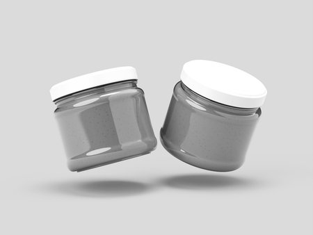 Blank Food Jar Packaging Mockup 3D Renderの写真素材