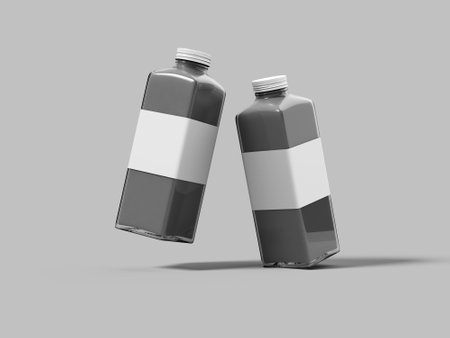 3D Render of Empty Glass Bottle Mockupの写真素材