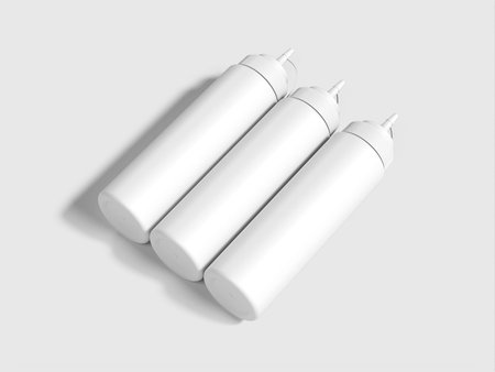 White Blank Sauce Bottle Mockup 3D Renderの写真素材