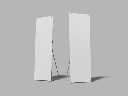 White Blank Two Banner Promotional Mockup