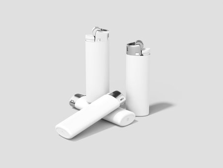 Blank White Gas Lighter Mockup 3D Renderの写真素材